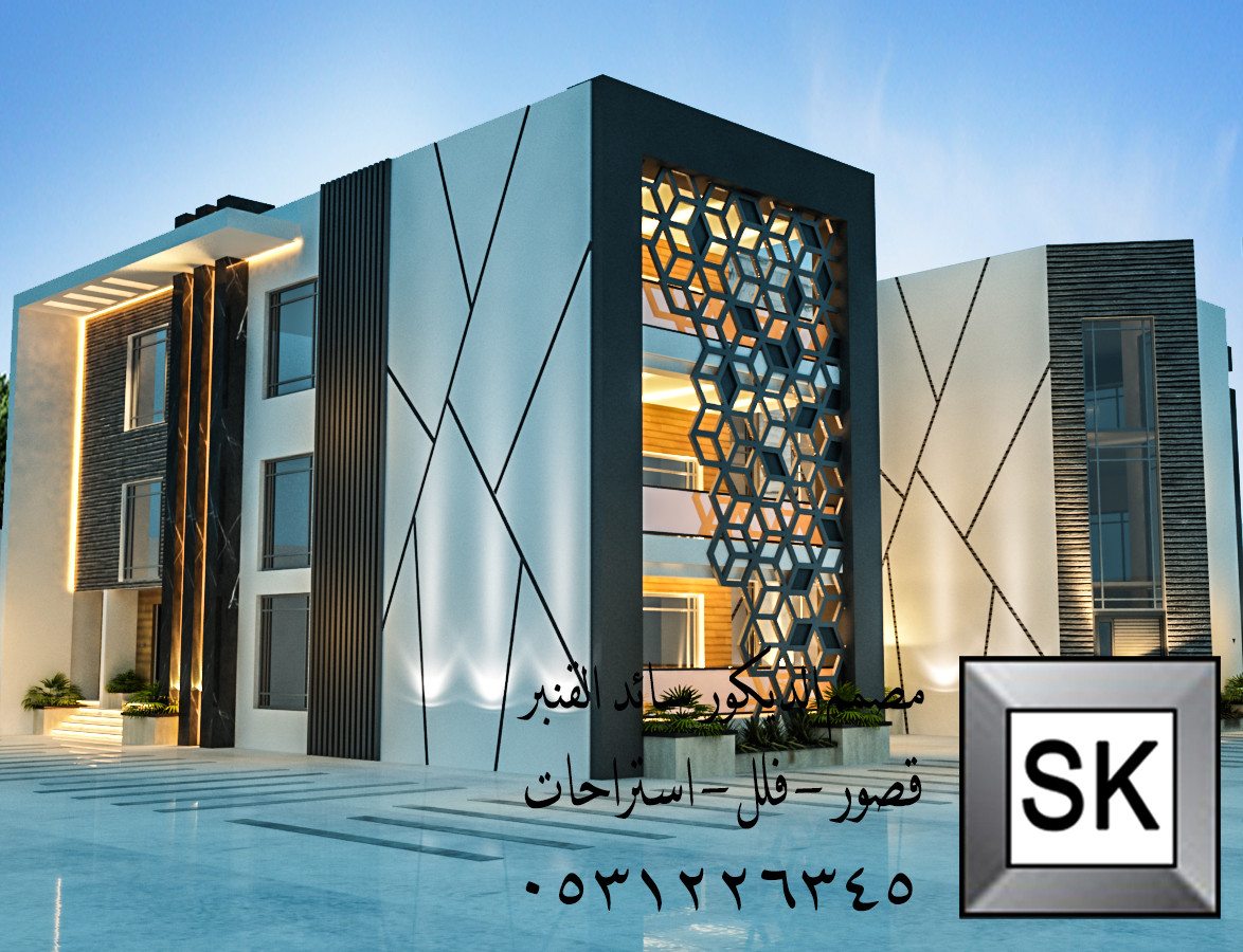 تصميم و تشطيب واجهة فيلا فخمة في الرياض