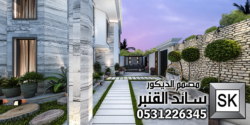 تصميم و تنفيذ لاندسكيب منزلي فاخر في الرياض