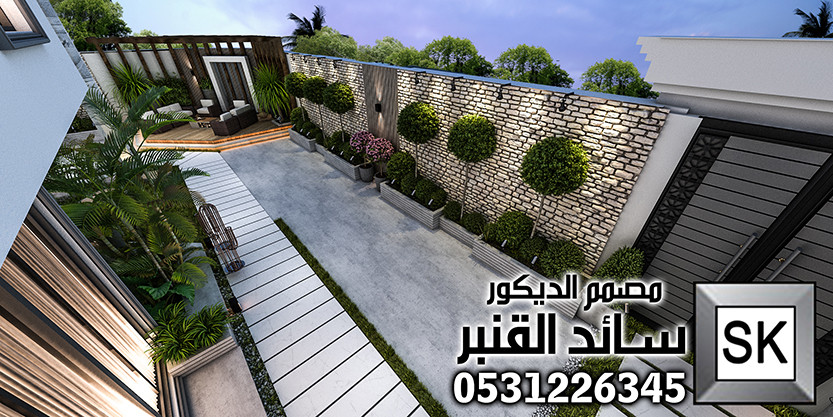 تصميم و تنفيذ لاندسكيب منزلي فاخر في الرياض