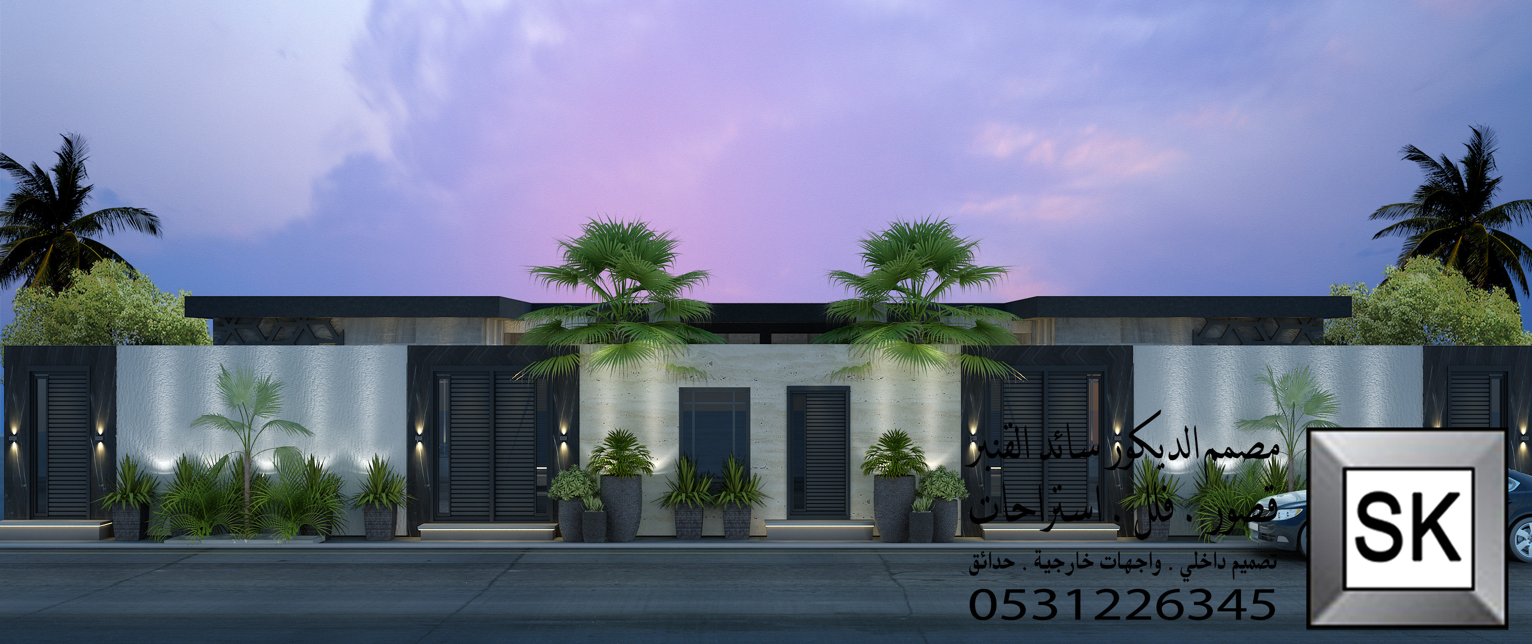 تصميم و تنفيذ لاندسكيب إستراحة فخمة في الدمام