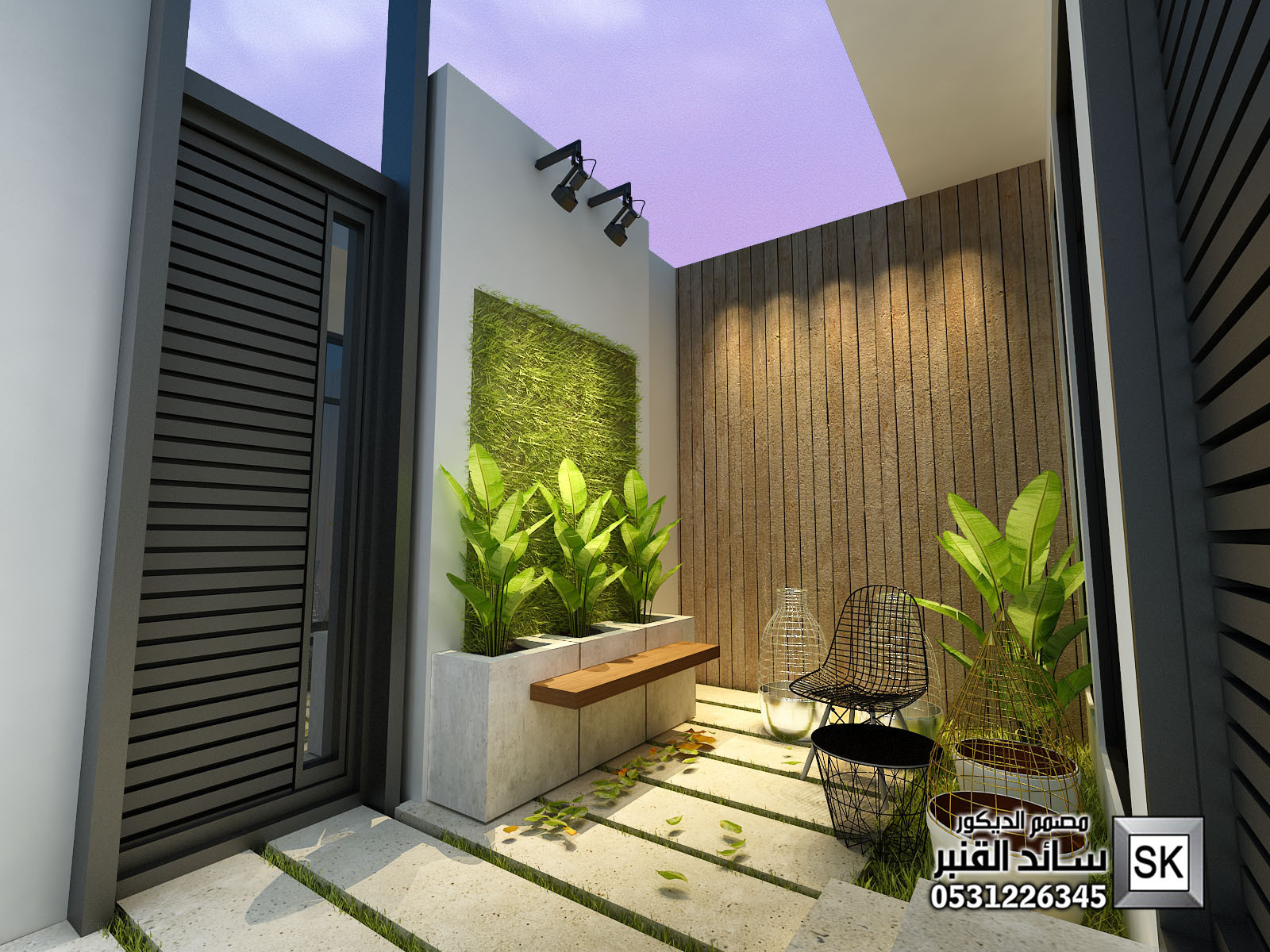 تصميم و تشطيب لاندسكيب منزلي فاخر في الرياض
