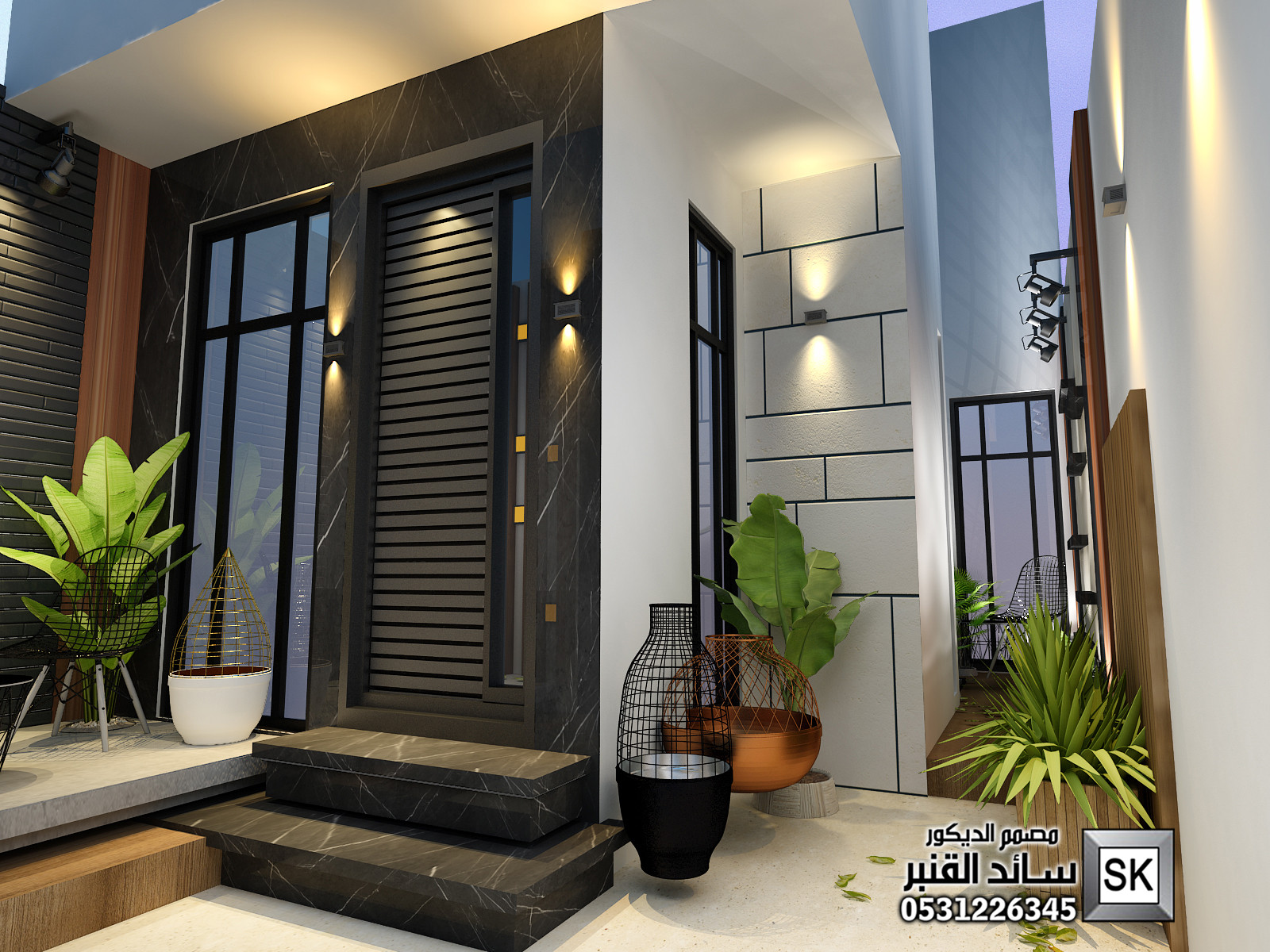 تصميم و تشطيب لاندسكيب منزلي فاخر في الرياض