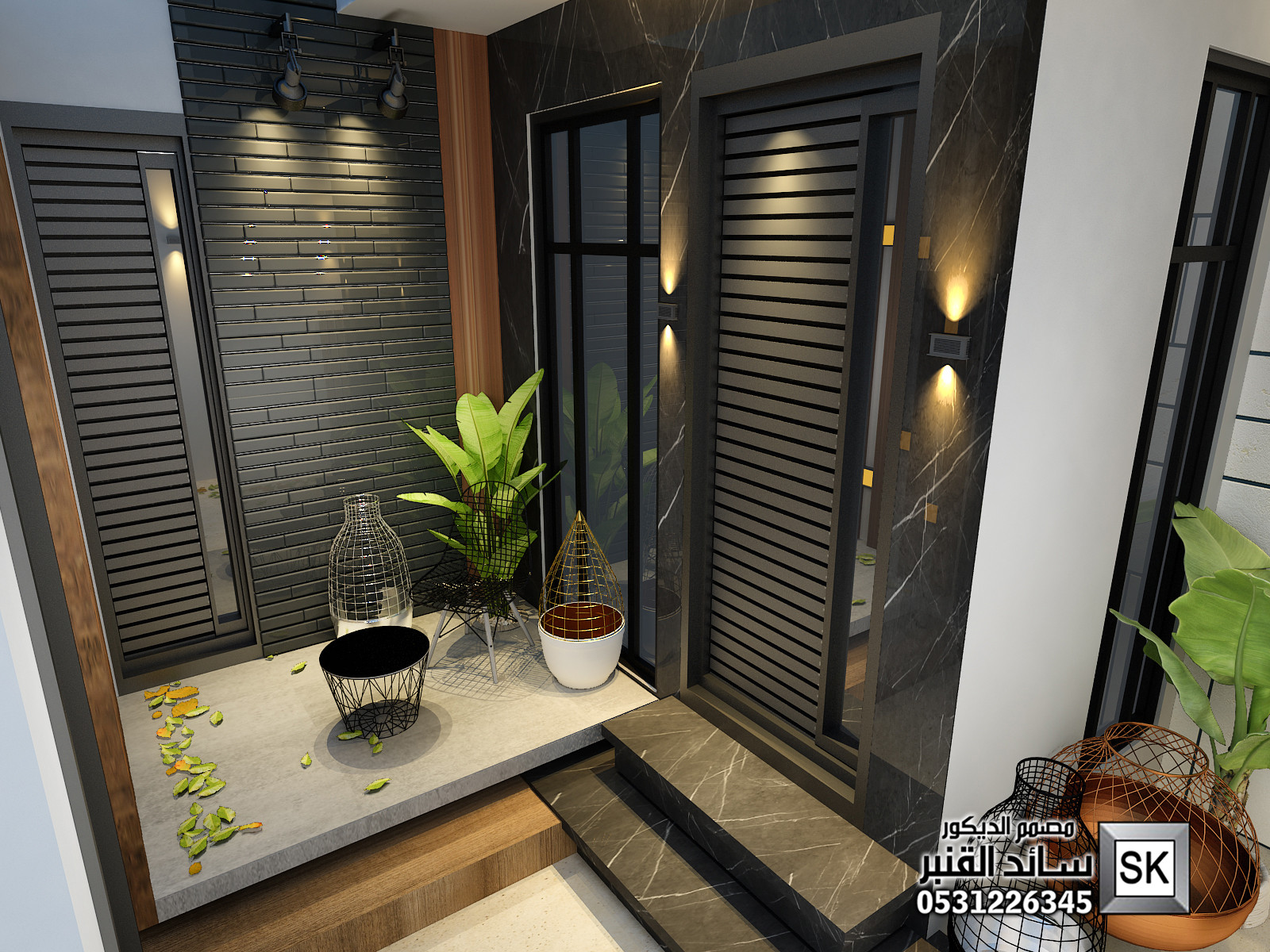 تصميم و تشطيب لاندسكيب منزلي فاخر في الرياض