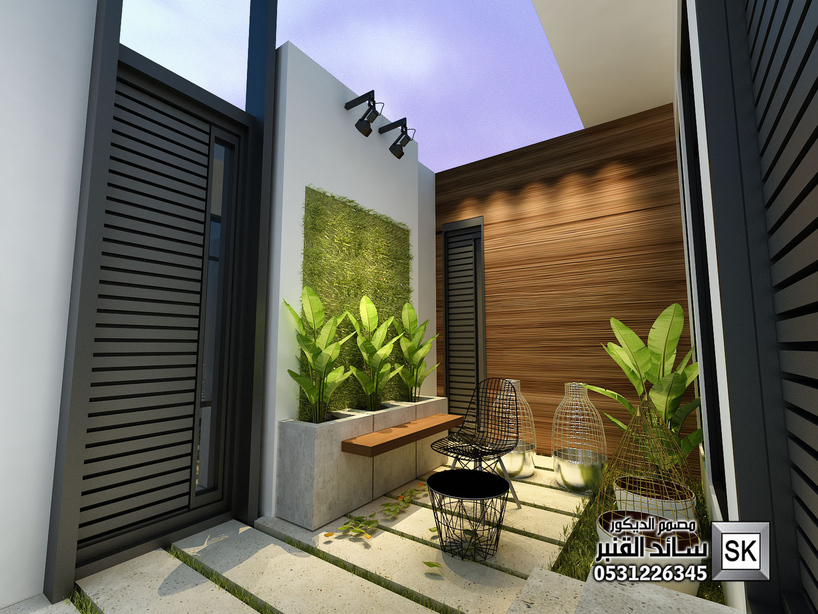 تصميم و تشطيب لاندسكيب منزلي فاخر في الرياض