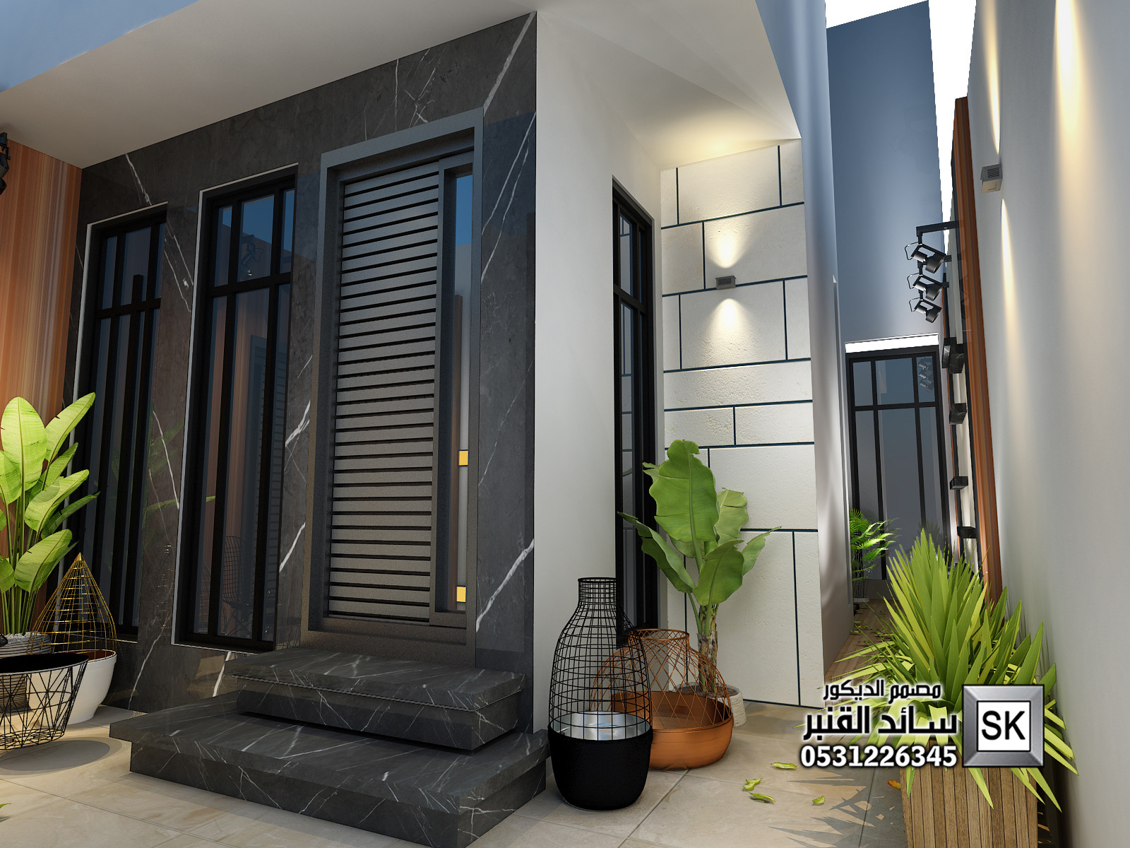 تصميم و تشطيب لاندسكيب منزلي فاخر في الرياض