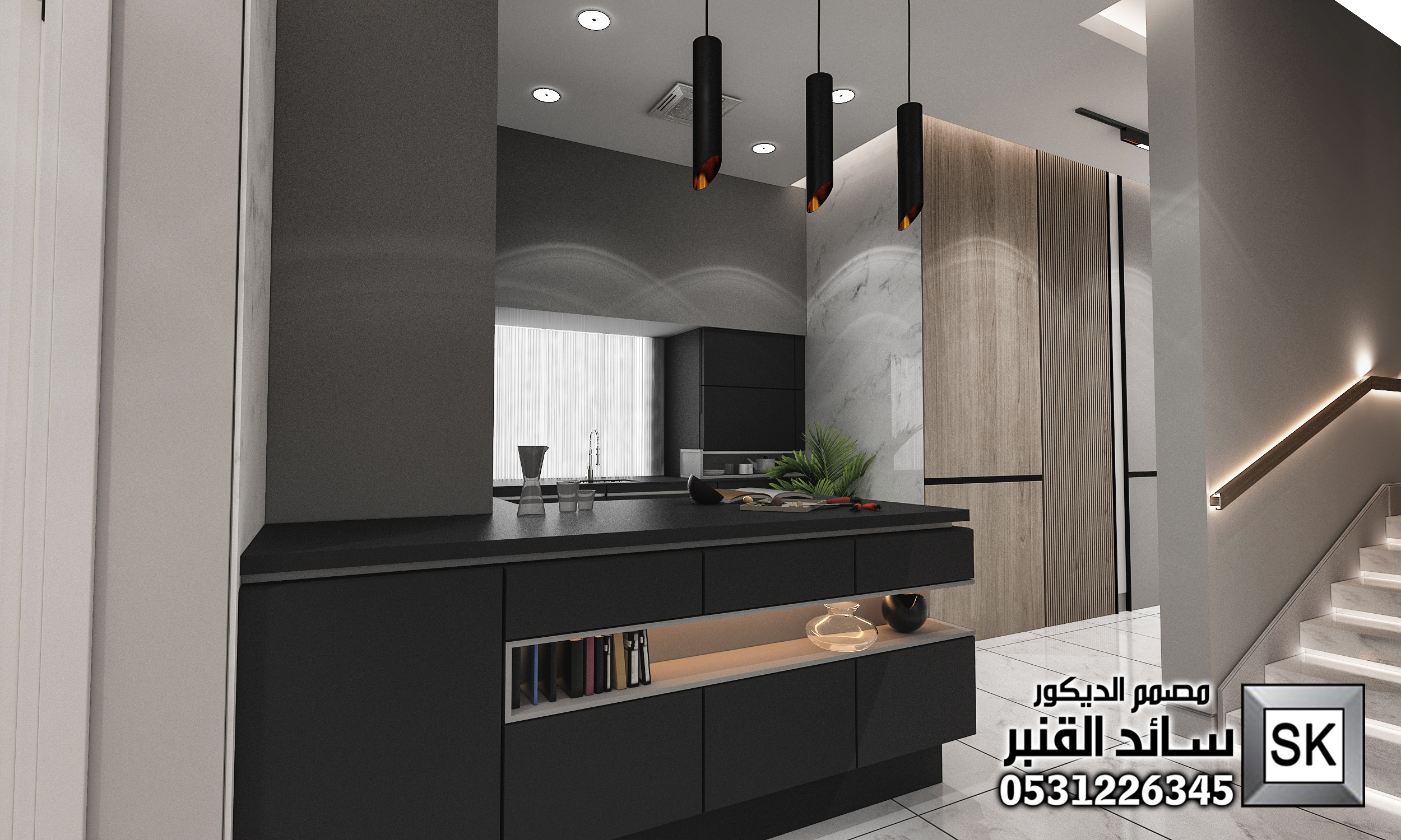 تصميم و تنفيذ صالة معيشة فخمة في الرياض