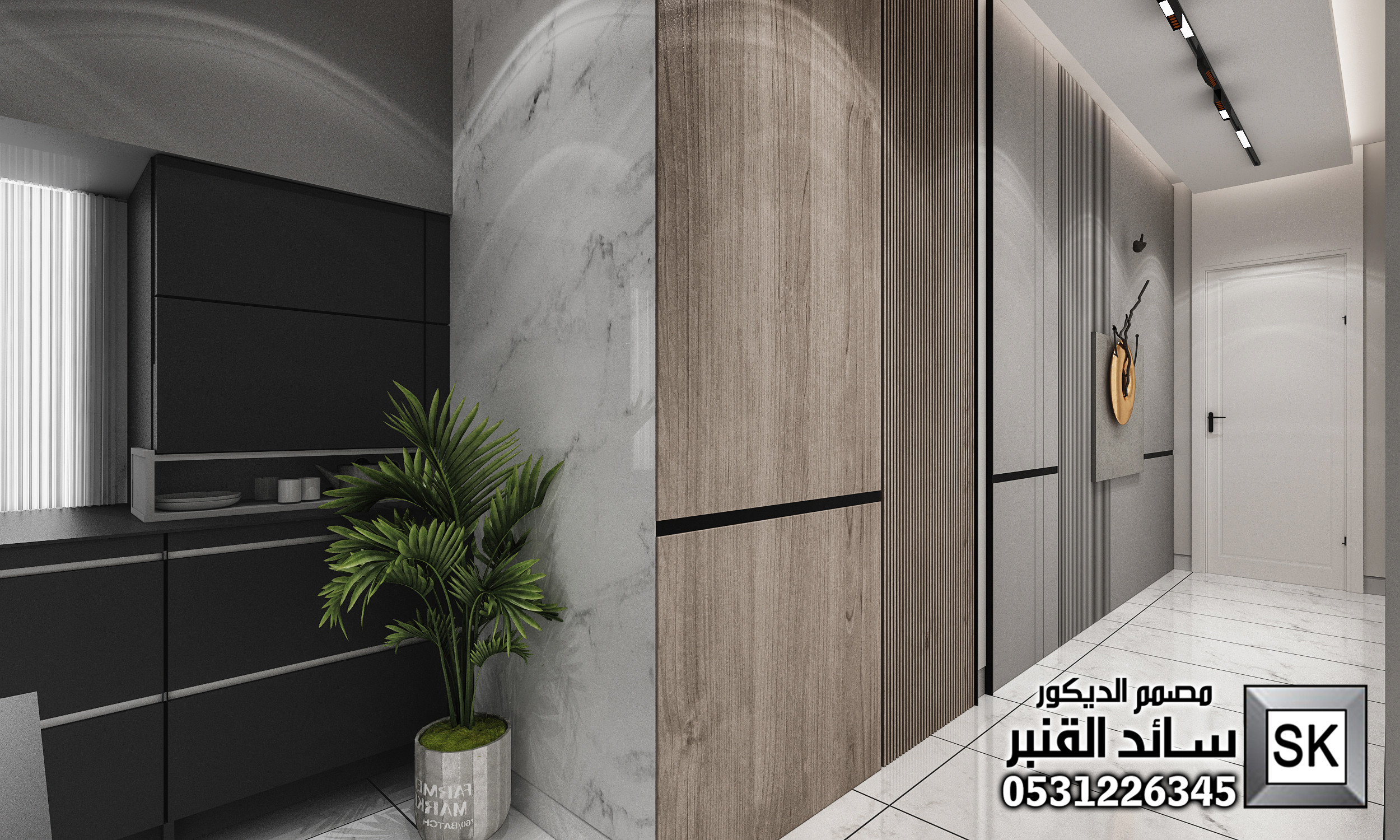 تصميم و تنفيذ صالة معيشة فخمة في الرياض