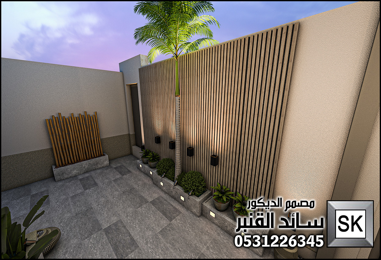 تصميم و تنفيذ لاندسكيب منزلي فاخر في الرياض