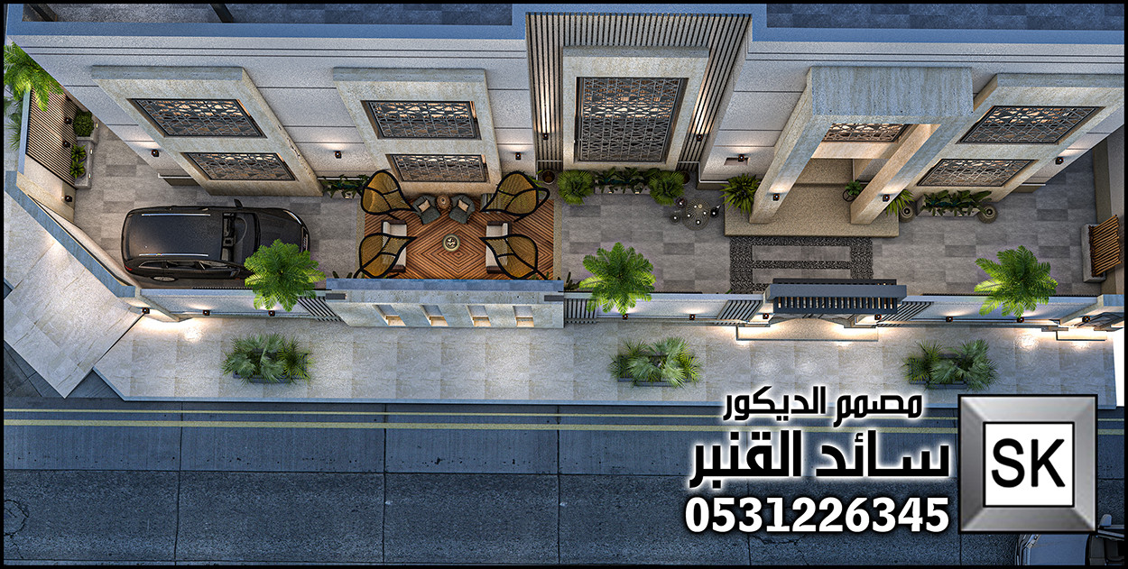 تصميم و تنفيذ لاندسكيب منزلي فاخر في الرياض