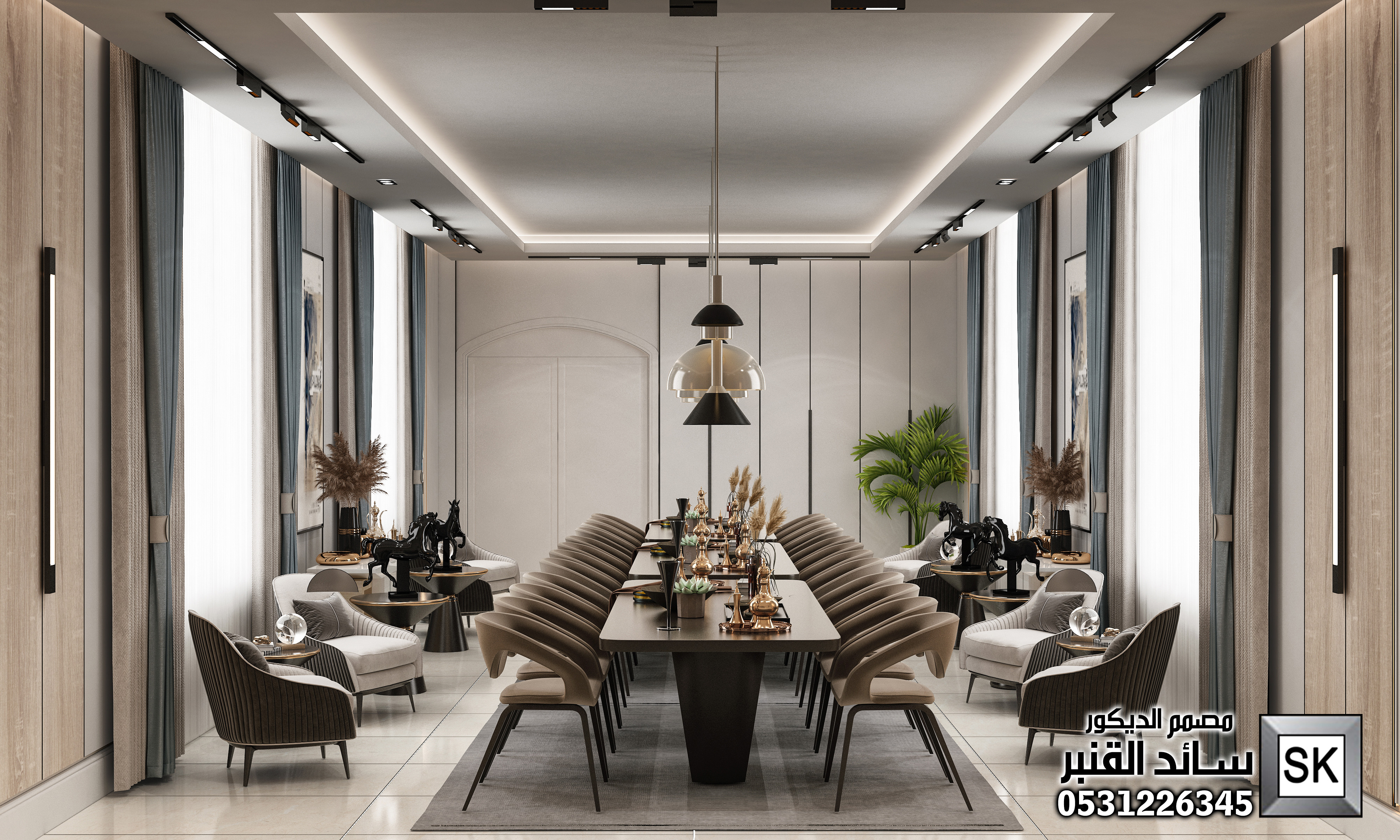 تصميم و تنفيذ غرف طعام فخمة للقصور و الفلل