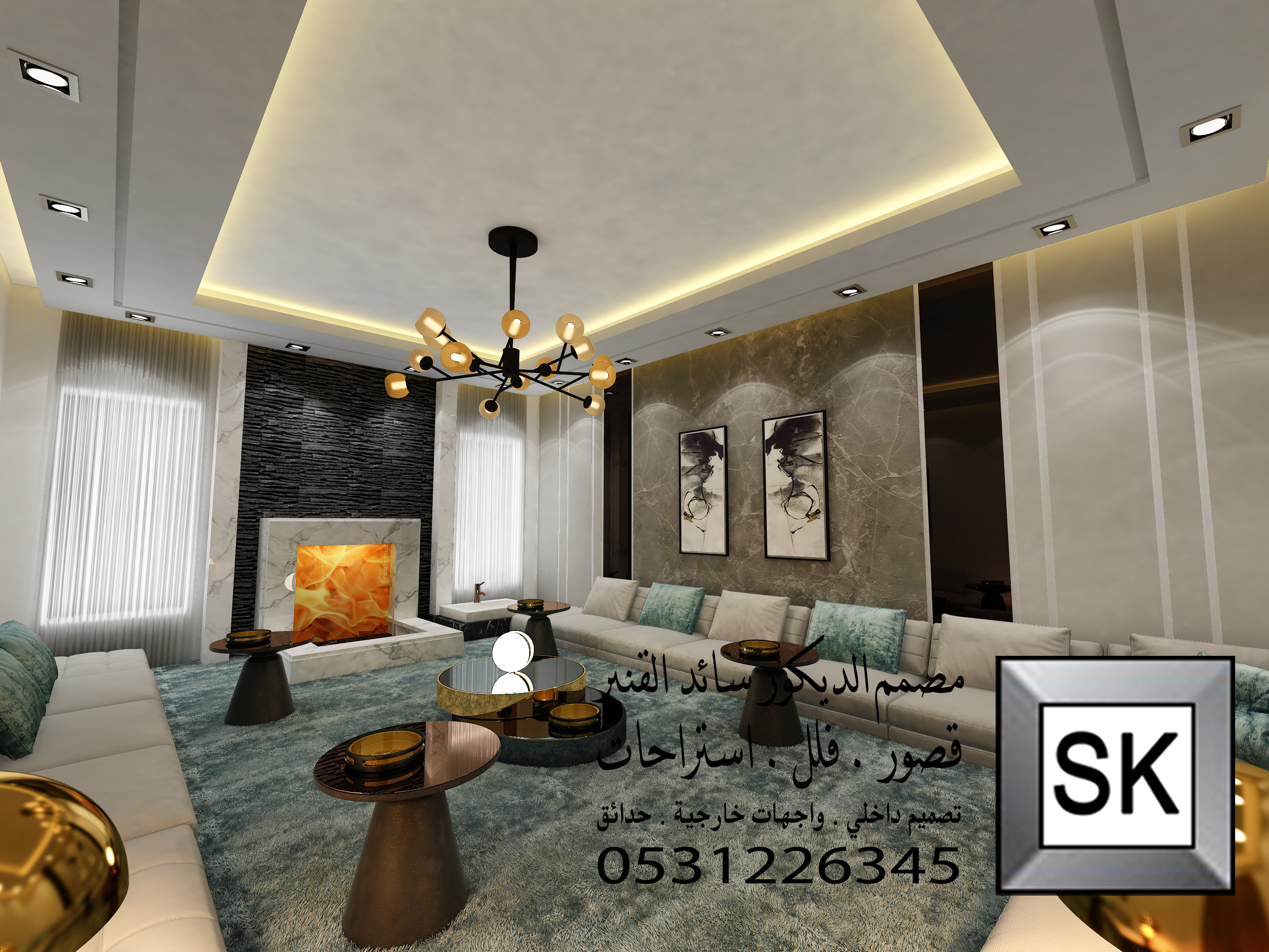 تصميم و تشطيب ملحق خارجي فاخر في الرياض