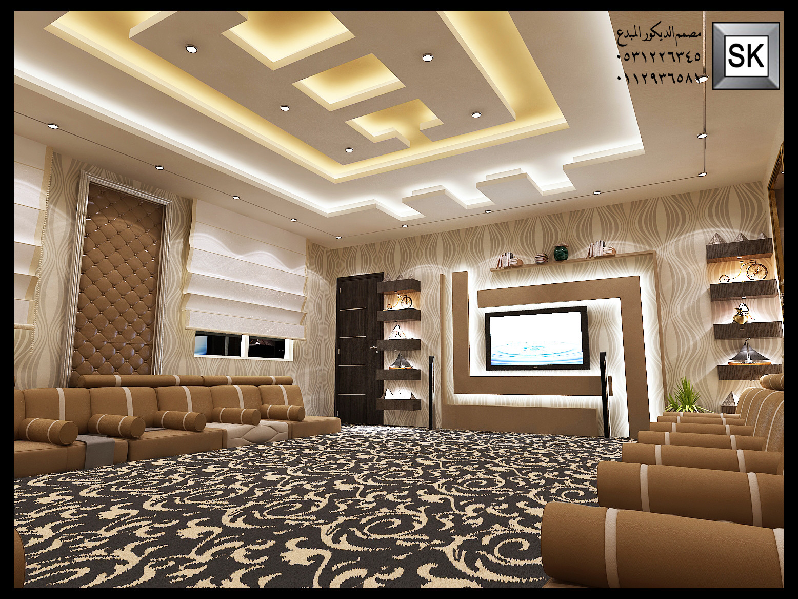 تصميم و تشطيب ملحق خارجي فاخر في الرياض