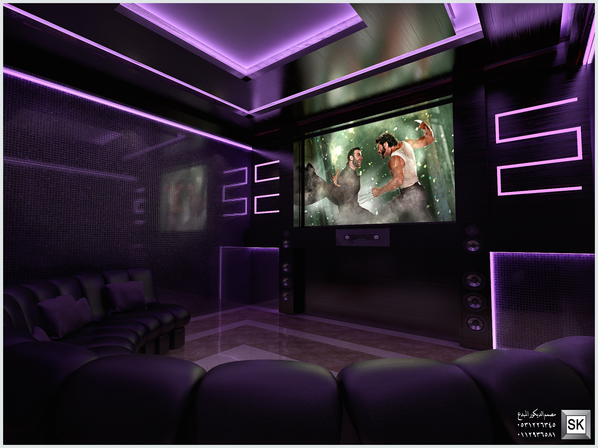 تصميم و تنفيذ غرف سينما فخمة في الرياض