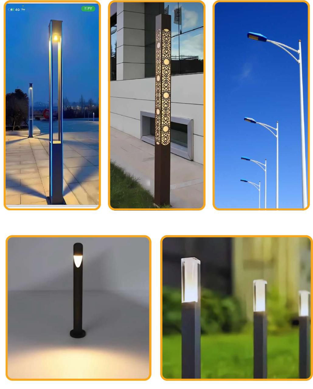 انارة واعمدة ديكوريه واعمدة شوارع وكشافات وفوانيس ومجسمات جماليه