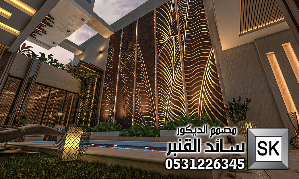 تصميم و تشطيب لاندسكيب منزلي فاخر في حي الملقا بالرياض