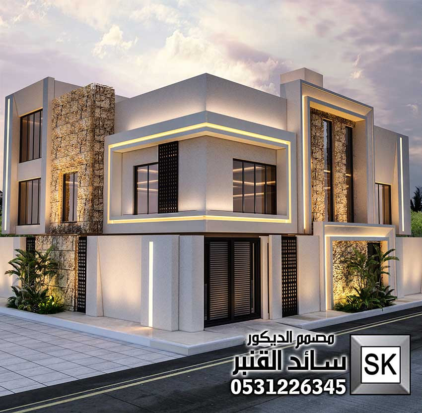 خصومات اليوم الوطني السعودي صمم معنا واجهة خارجية فقط 995 ريال شامل هدية تصميم الحديقة