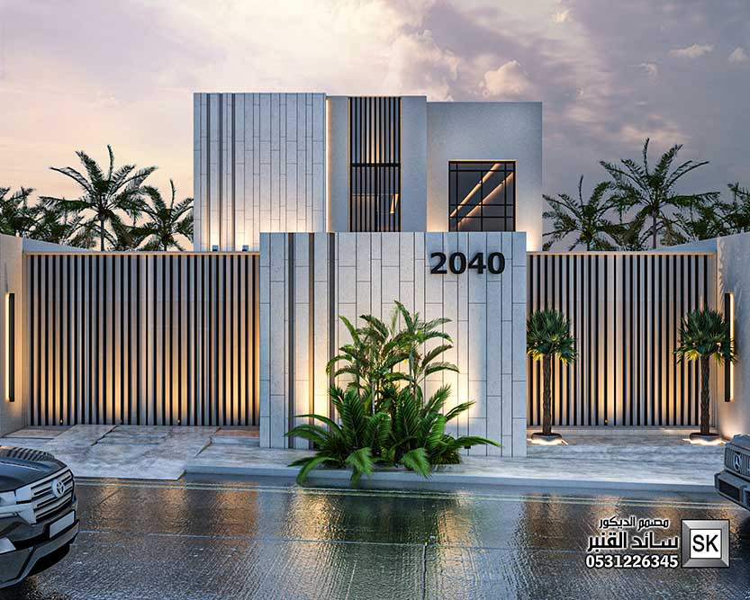 خصومات اليوم الوطني السعودي صمم معنا واجهة خارجية فقط 995 ريال شامل هدية تصميم الحديقة