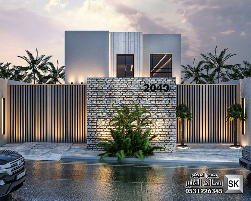 واجهة فيلا خارجية فخمة في الرياض