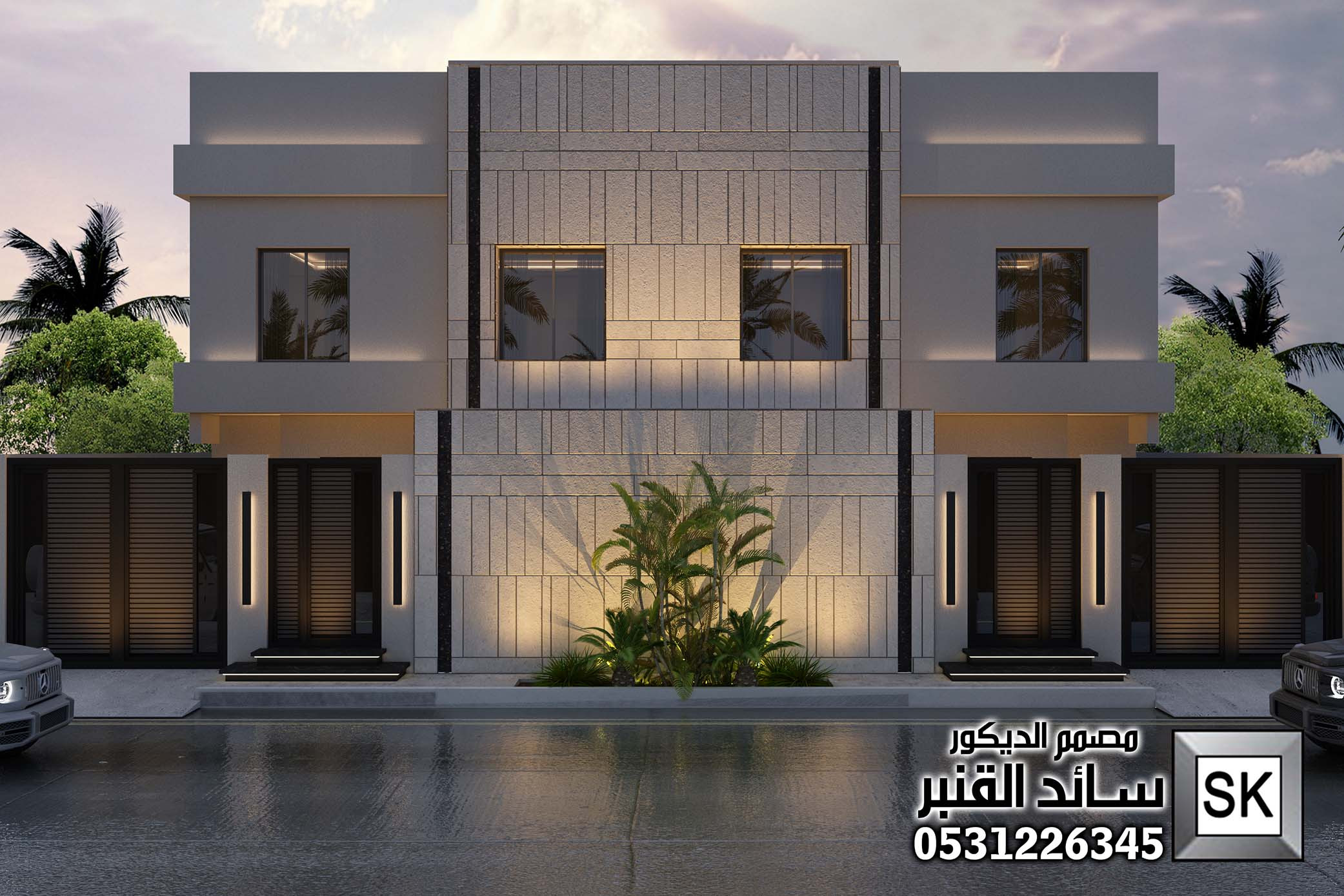 تشطيب واجهة دوبلكس شامل التصاميم المجانية في السعودية