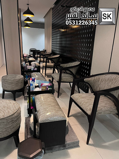 تشطيب و ترميم صالون تجميل في الرياض شامل التصميم المجاني
