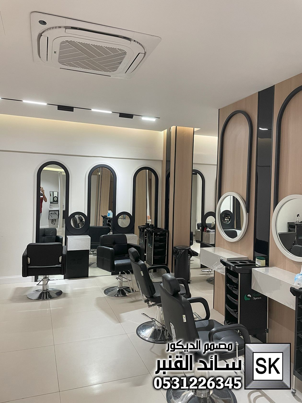 تشطيب و ترميم صالون تجميل في الرياض شامل التصميم المجاني