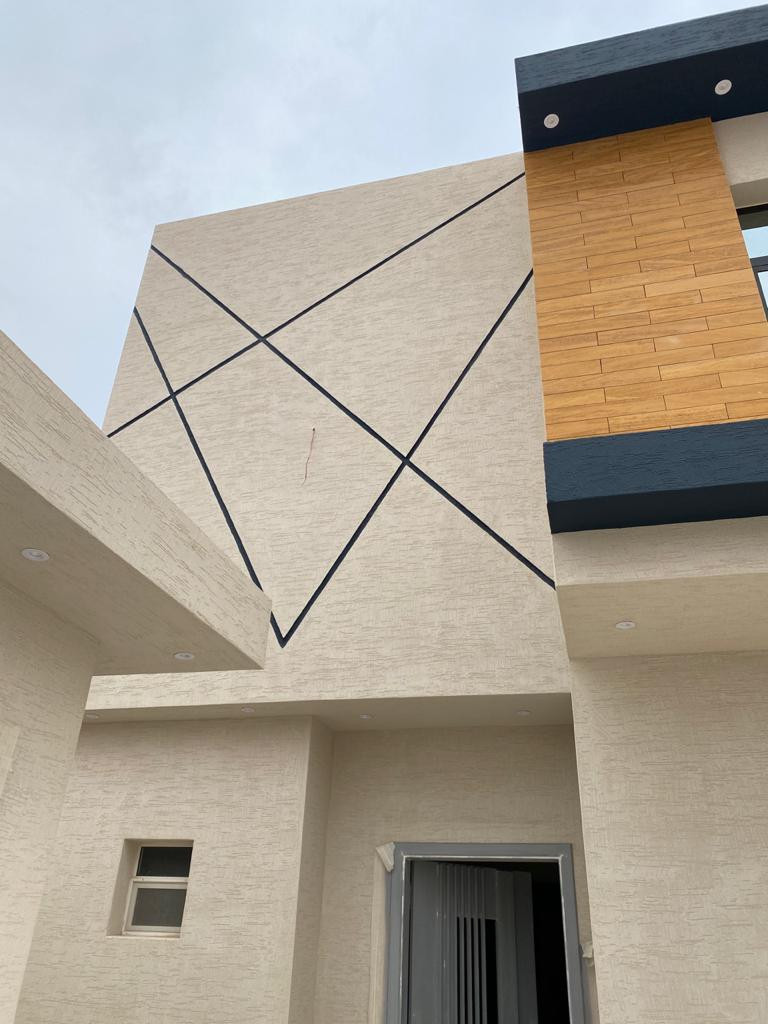 تشطيب واجة خارجية حجر و اسمنت بورد و رخام و بروفايل و كسر رخام شامل التصميم المجاني في الرياض