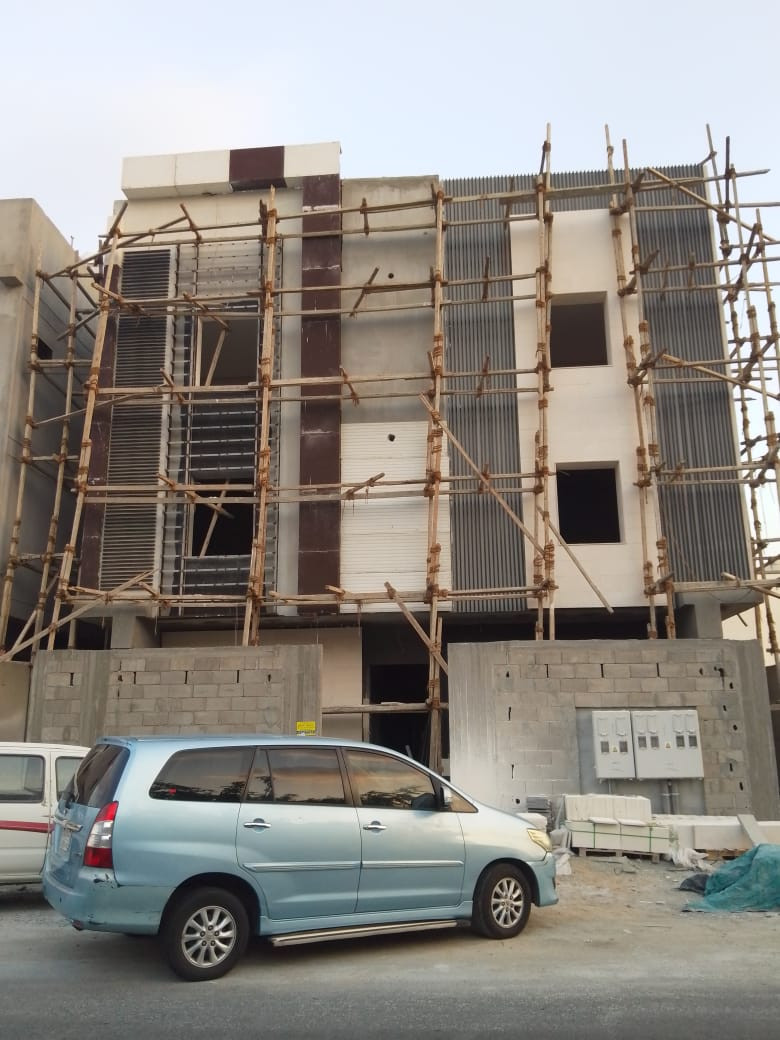 تشطيب واجة خارجية حجر و اسمنت بورد و رخام و بروفايل و كسر رخام شامل التصميم المجاني في الرياض