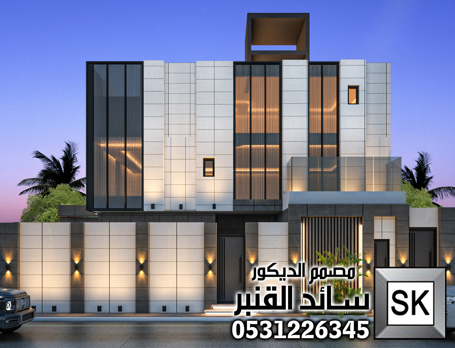 تصميم واجهات خارجية تكسيات بورسلان الفنار في الرياض