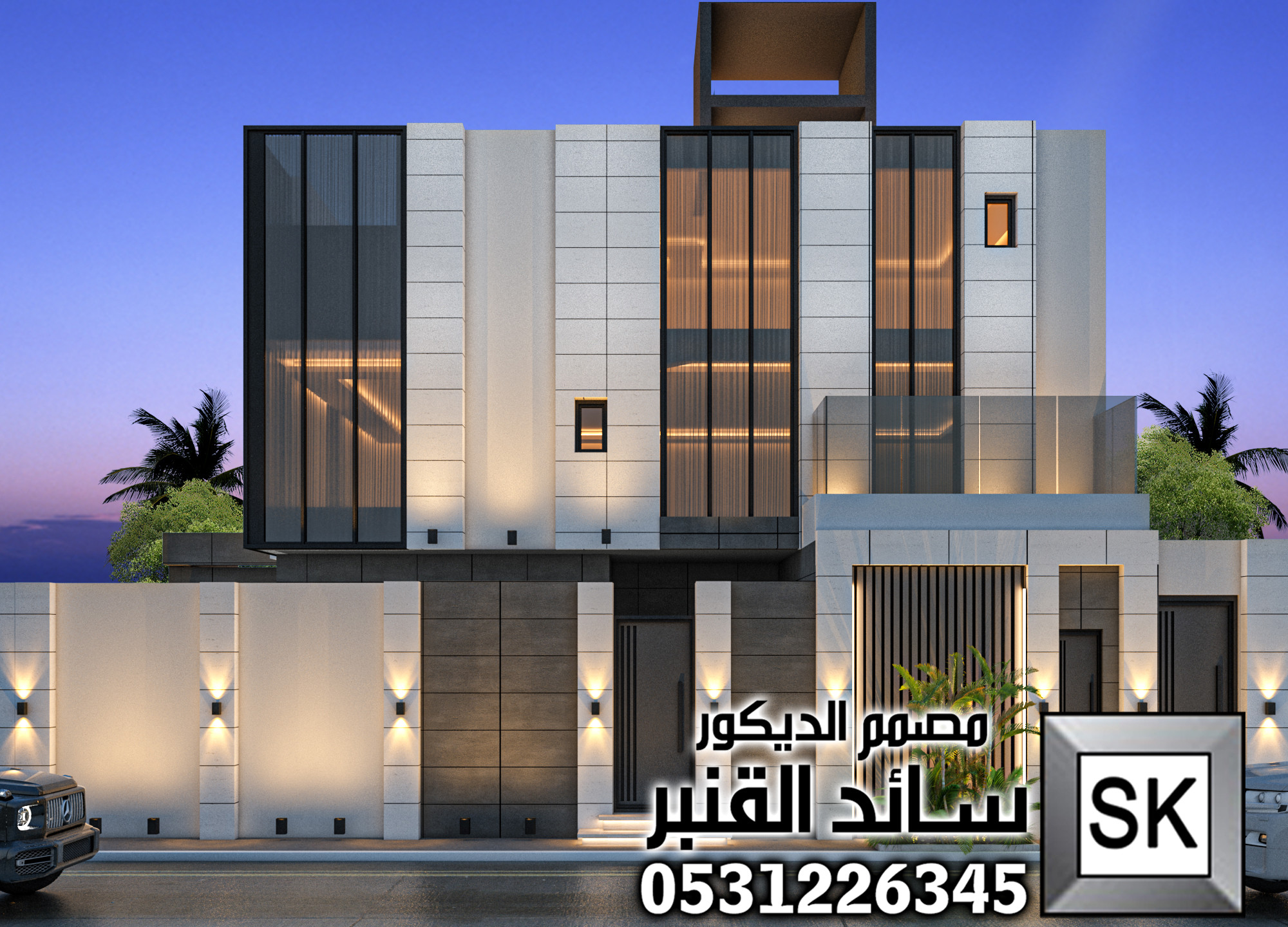 تصميم واجهات خارجية تكسيات بورسلان الفنار في الرياض