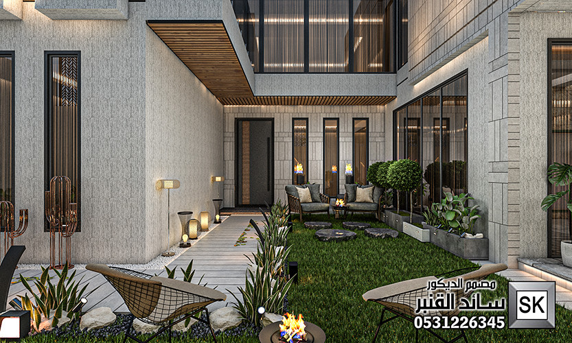 تصميم و تشطيب لاندسكيب منزلي فاخر في السعودية