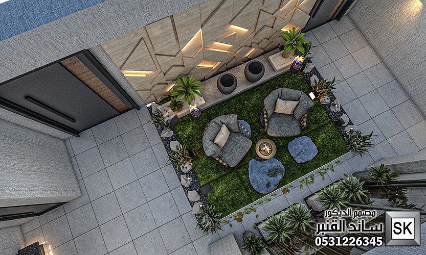 تصميم و تشطيب لاندسكيب منزلي فاخر في السعودية