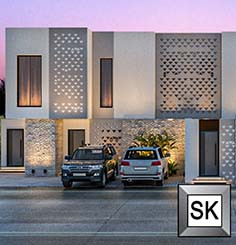 تصميم و تشطيب واجهة فيلا تاون هاوس فخمة في الرياض