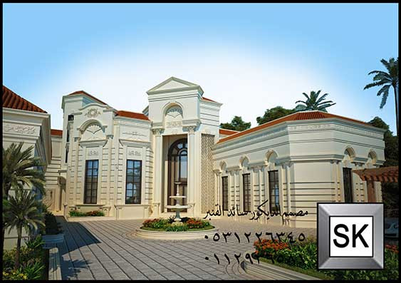 تصميم و تشطيب واجهة قصر فاخر في الرياض