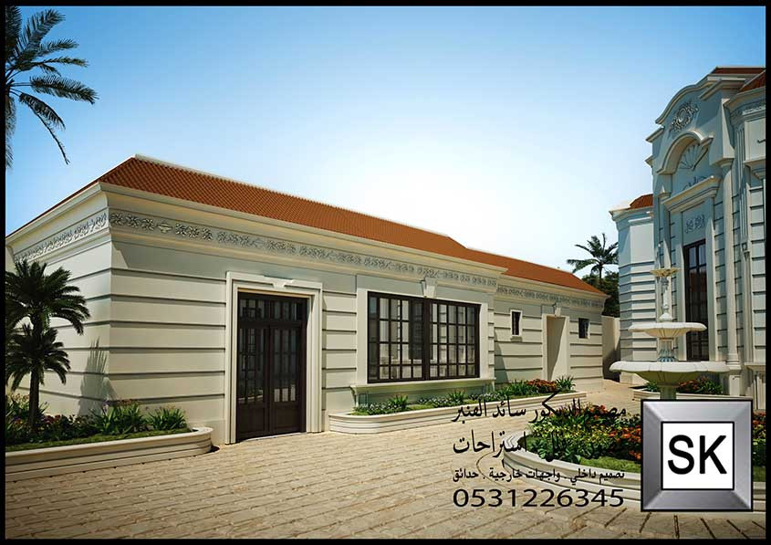 تصميم و تشطيب واجهة قصر فاخر في الرياض