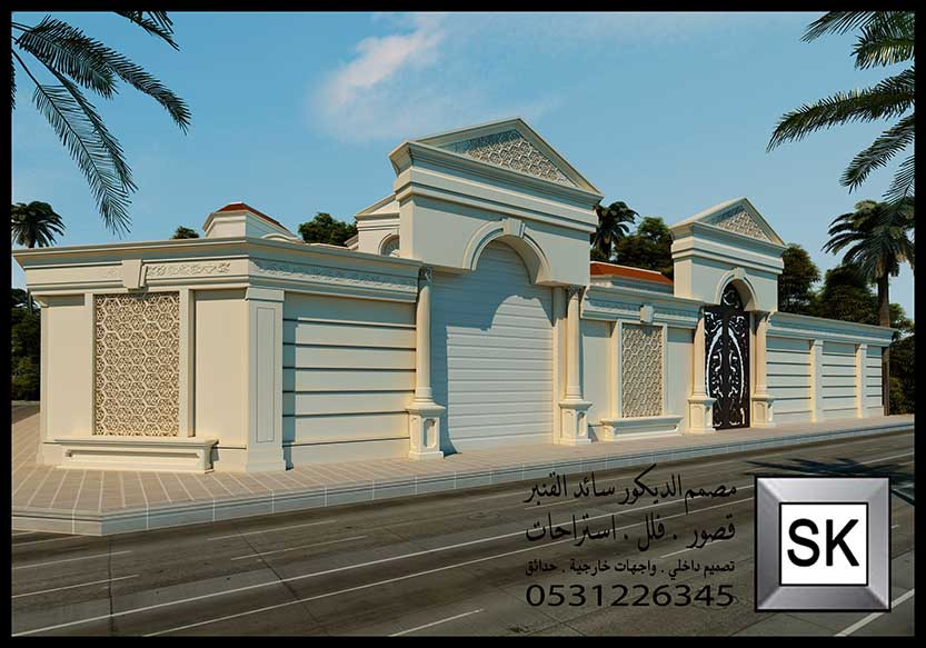 تصميم و تشطيب واجهة قصر فاخر في الرياض