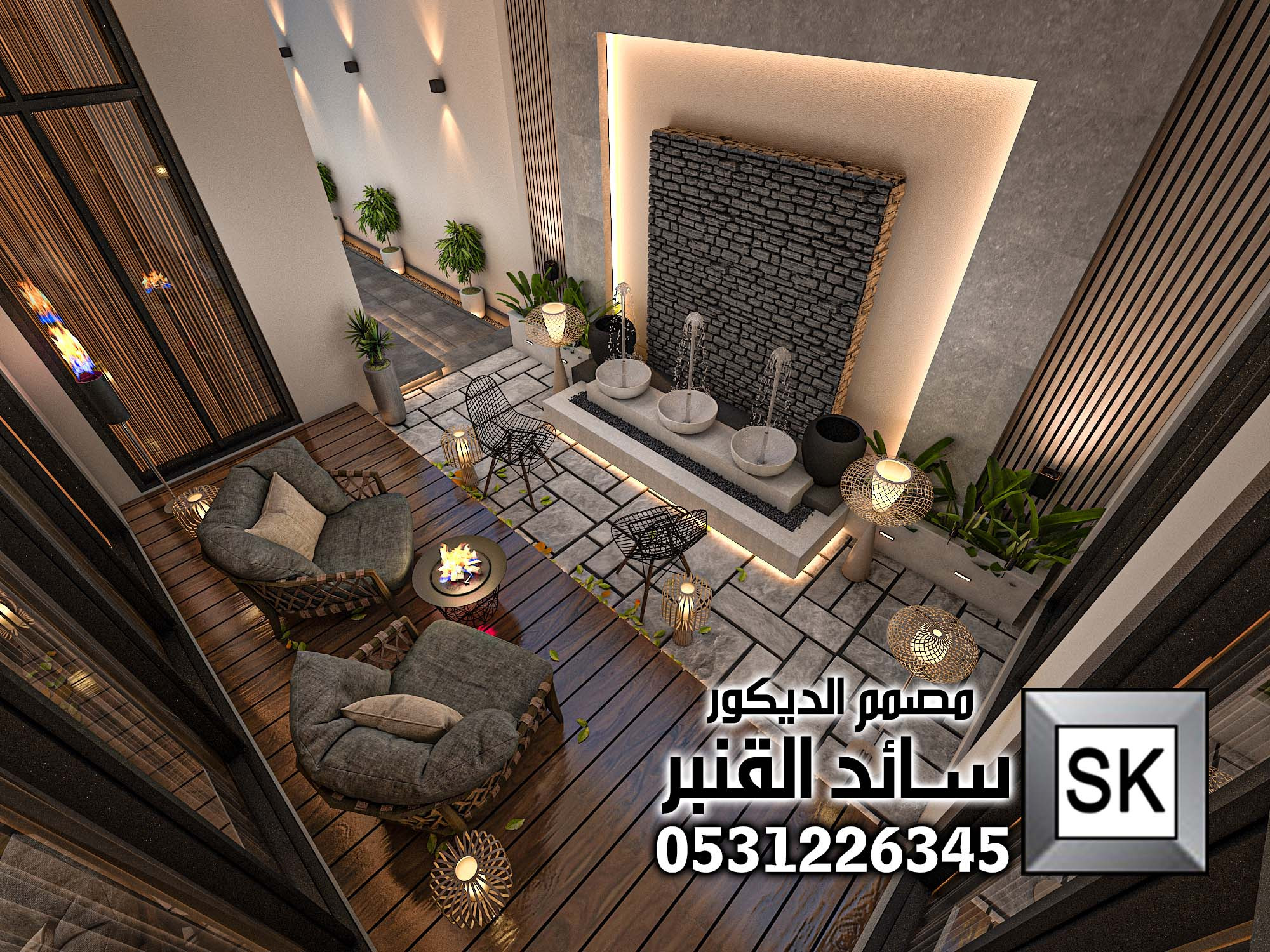 تصميم و تنفيذ لاندسكيب منزلي فاخر في جدة