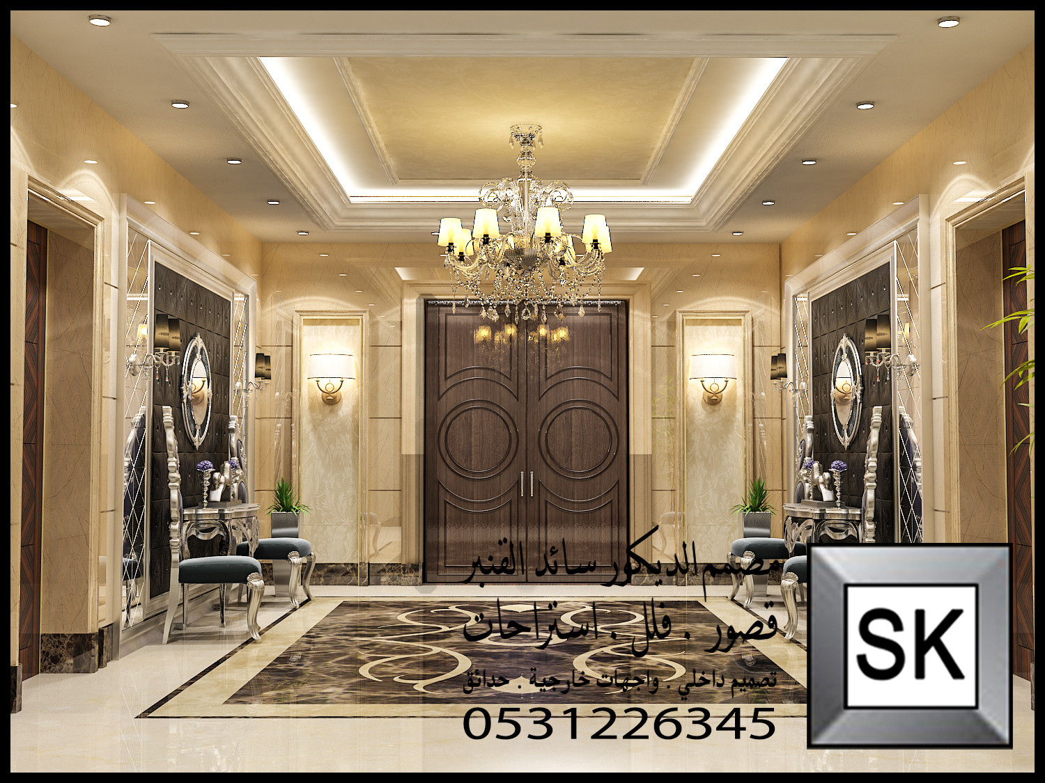 تصميم و تشطيب ديكور داخلي نيوكلاسيك و كلاسيك فاخر في الرياض