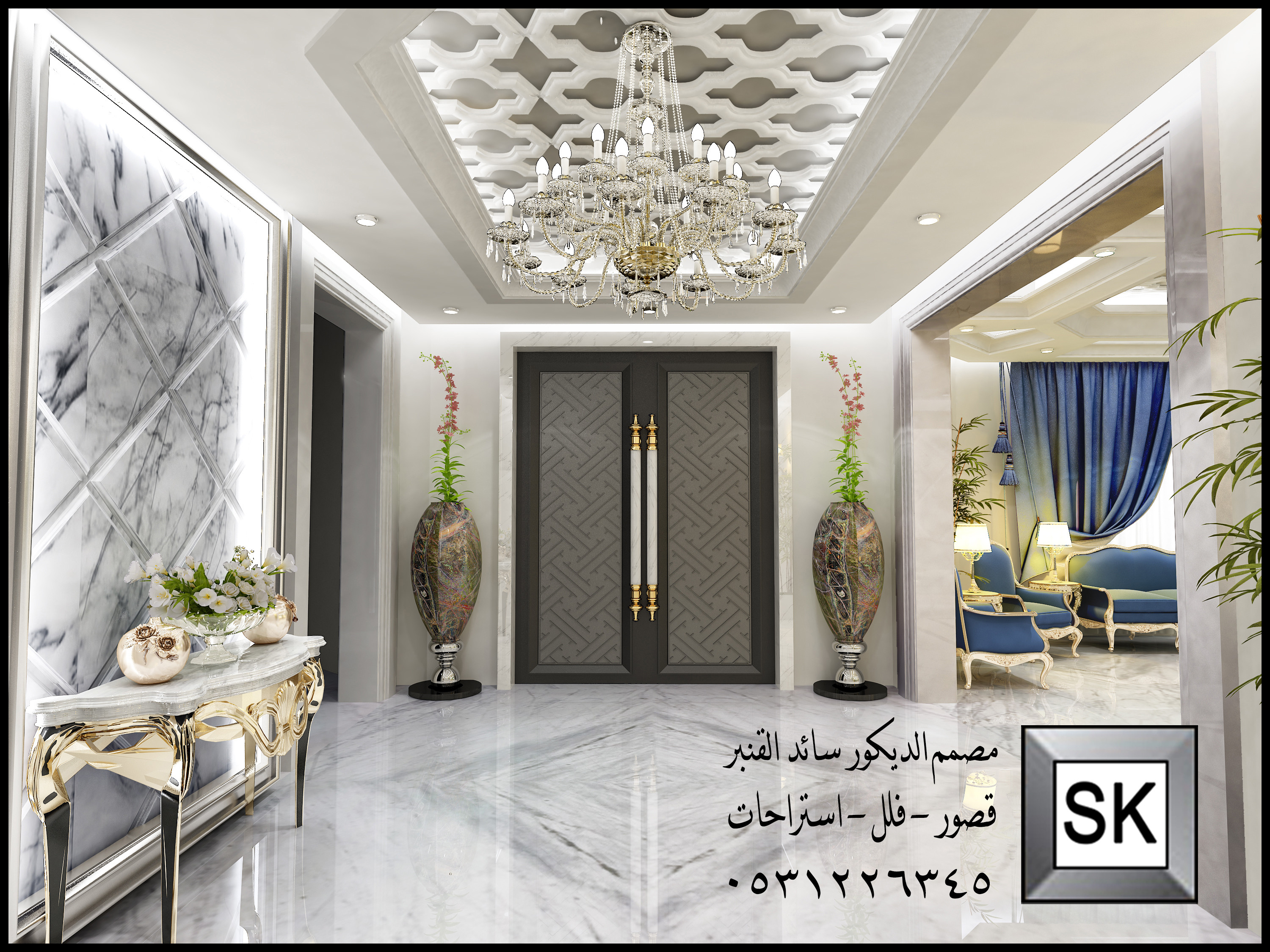 تصميم و تشطيب ديكور داخلي نيوكلاسيك و كلاسيك فاخر في الرياض