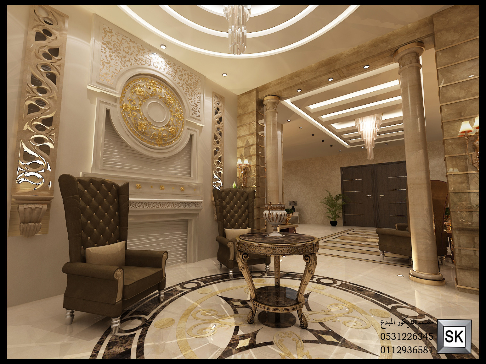 تصميم و تشطيب ديكور داخلي نيوكلاسيك و كلاسيك فاخر في الرياض