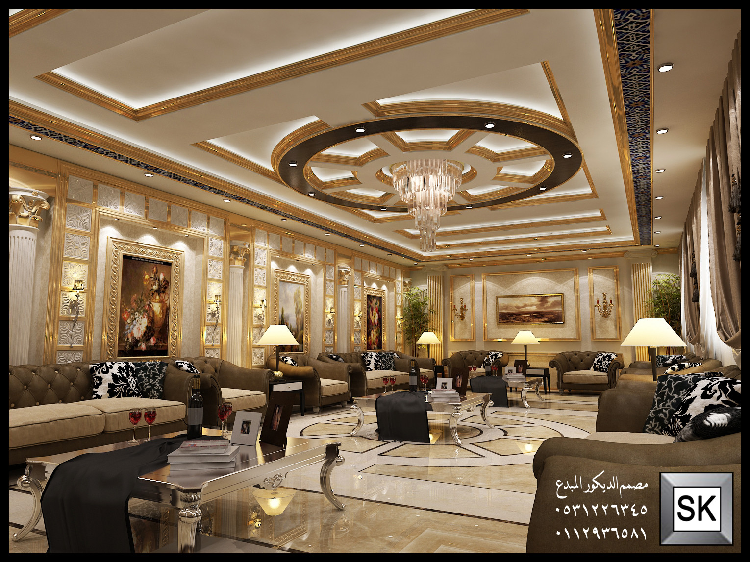 تصميم و تشطيب ديكور داخلي نيوكلاسيك و كلاسيك فاخر في الرياض