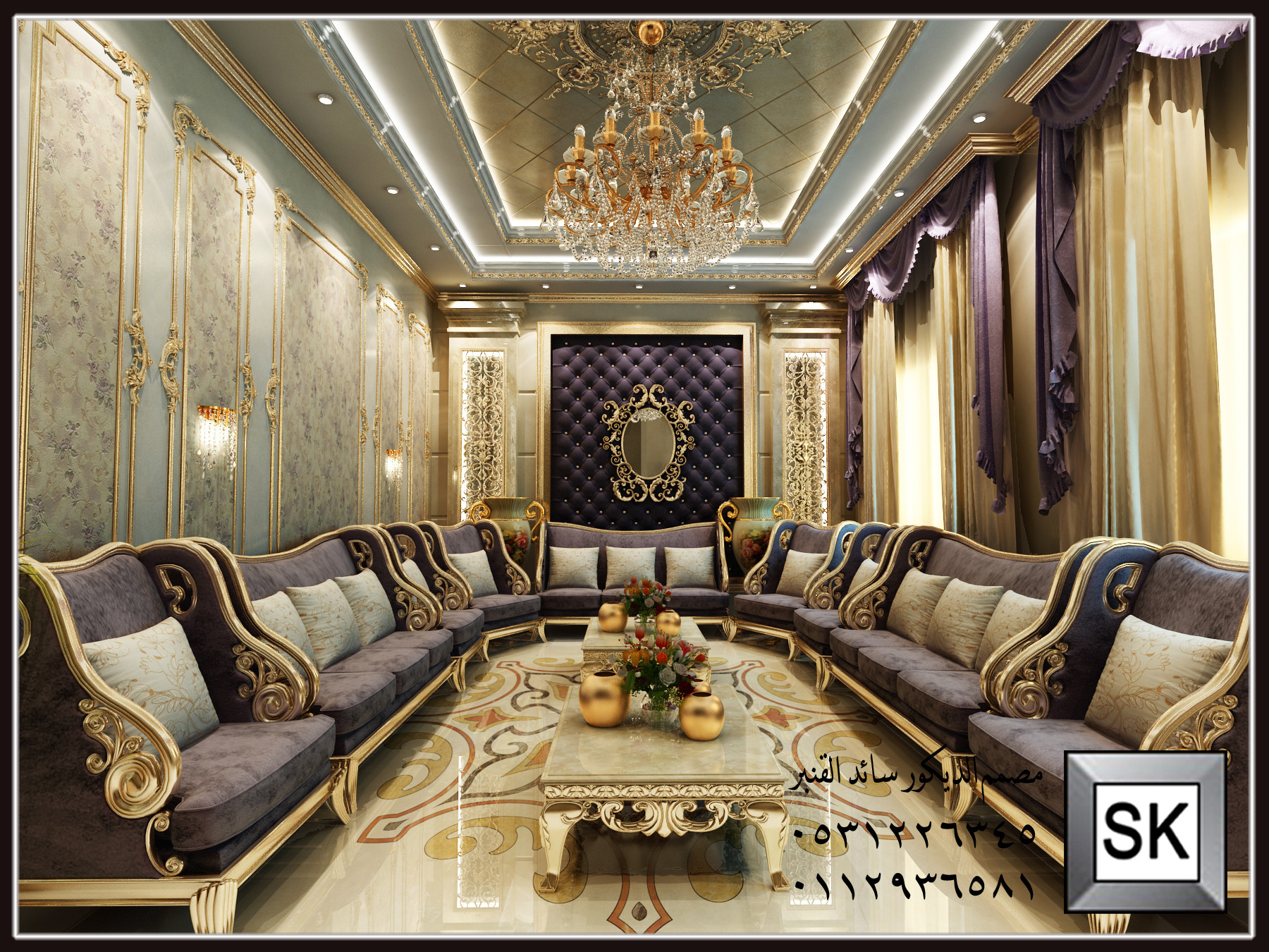 تصميم و تشطيب ديكور داخلي نيوكلاسيك و كلاسيك فاخر في الرياض