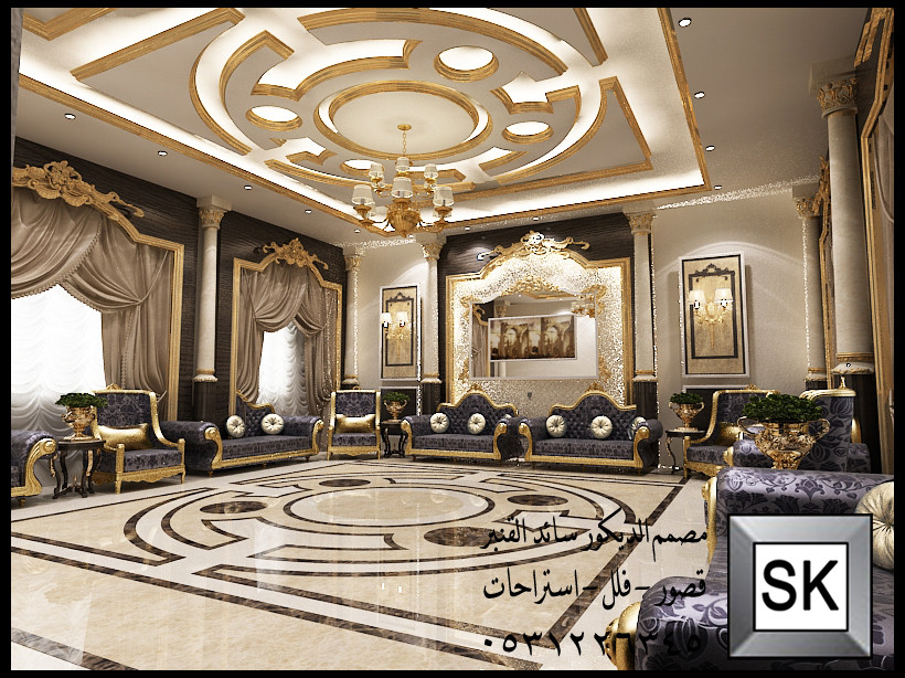تصميم و تشطيب ديكور داخلي نيوكلاسيك و كلاسيك فاخر في الرياض
