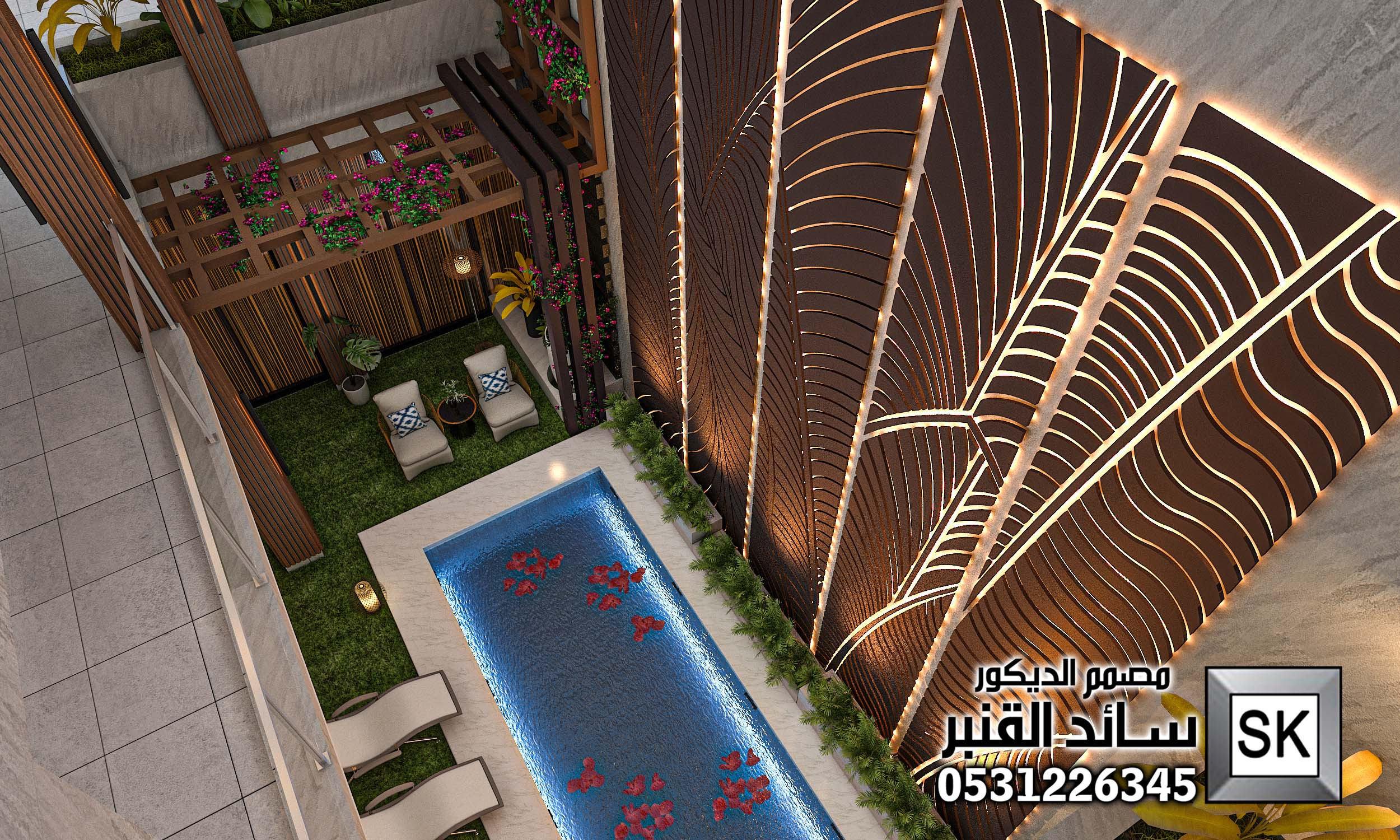 تصميم و تنفيذ لاندسكيب منزلي فاخر في السعودية