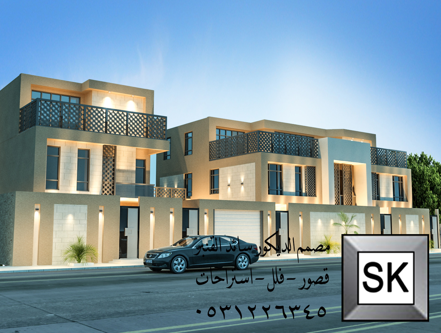 تصميم واجهة فيلا خارجية فخمة في الدمام