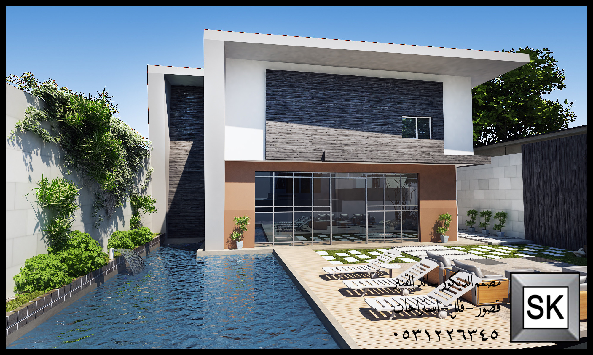 تصميم و تنفيذ واجهات شاليهات و إستراحات و منتجعات في السعودية