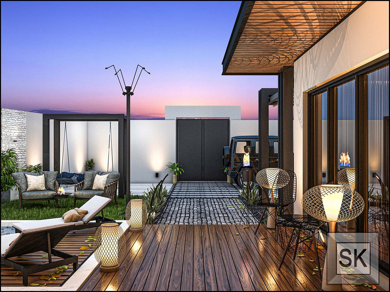 تصميم و تنفيذ  إستراحات و شاليهات في الرياض