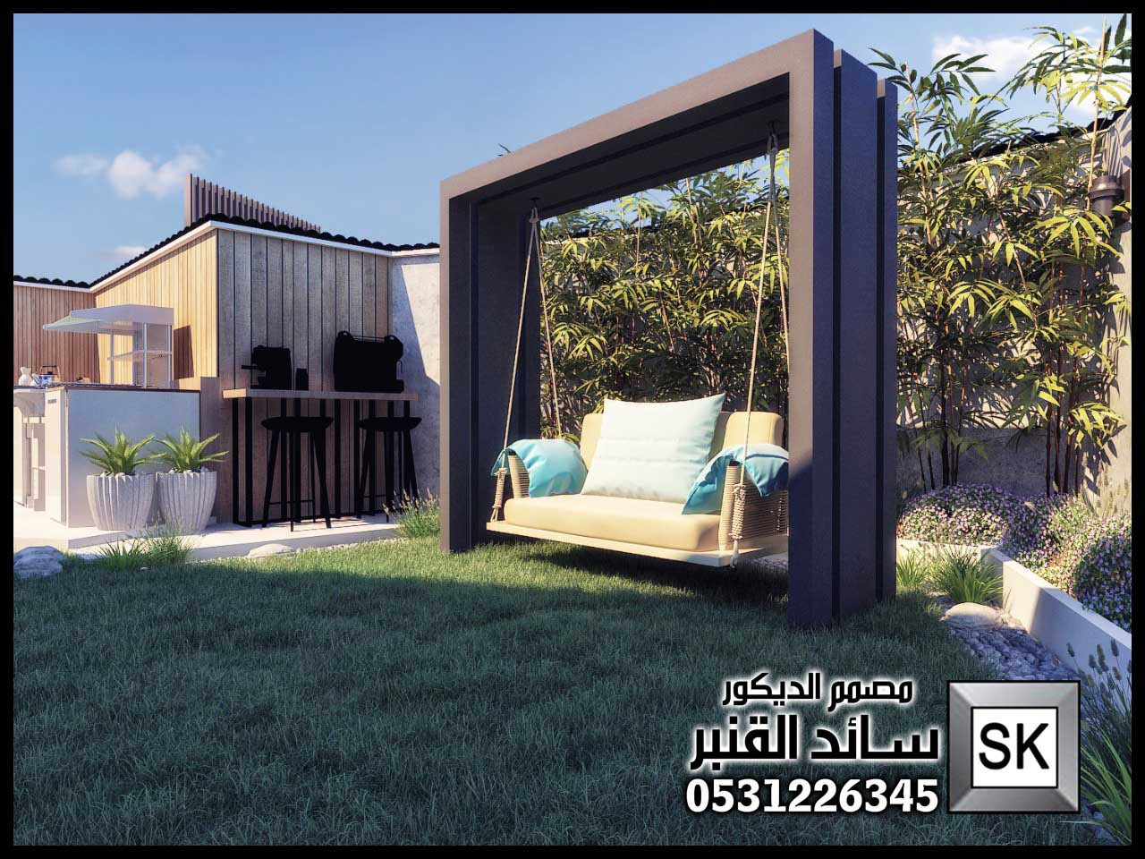 تصميم و تنفيذ لاندسكيب منزلي فاخر في السعودية