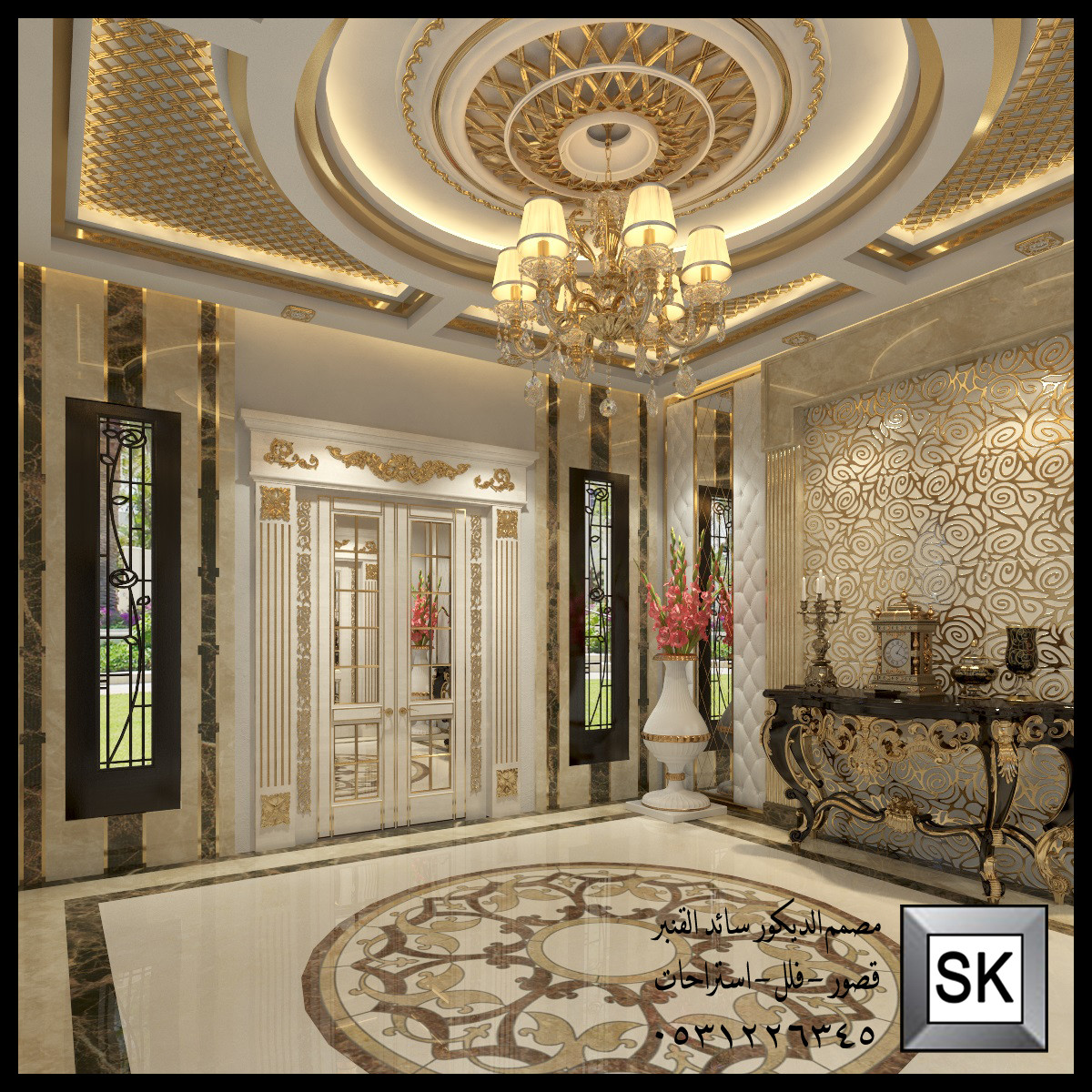 تصميم و تنفيذ ديكور داخلي كلاسيك فاخر في الرياض