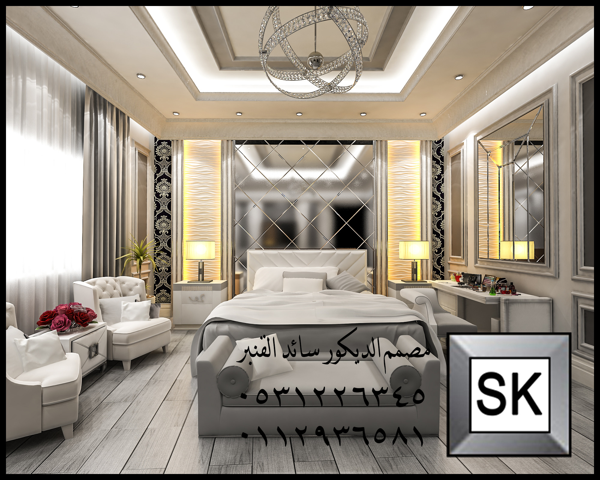 تصميم و تنفيذ ديكور داخلي كلاسيك فاخر في جدة