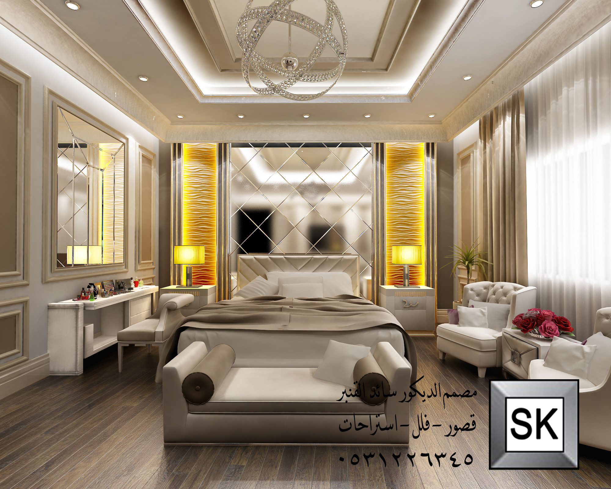 تصميم و تنفيذ ديكور داخلي كلاسيك فاخر في جدة